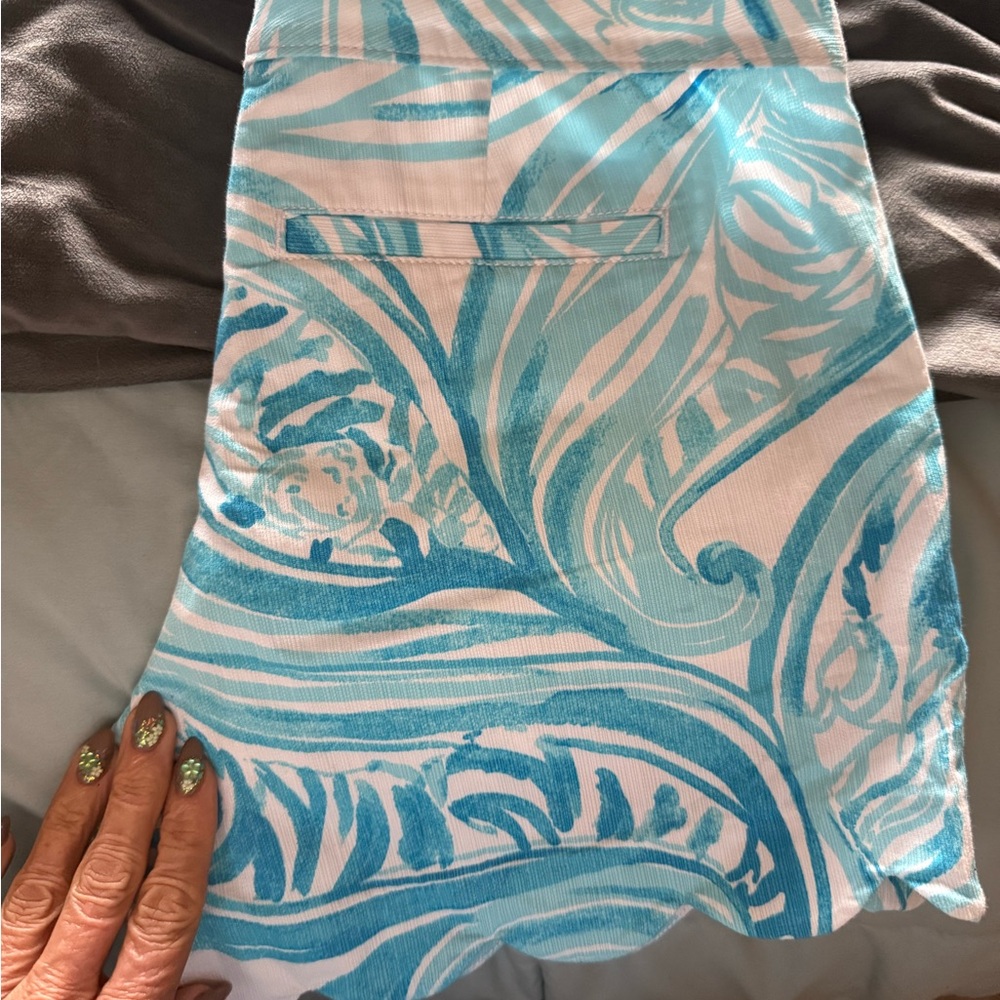 Lilly Pulitzer Blue and White Sarong Shorts
